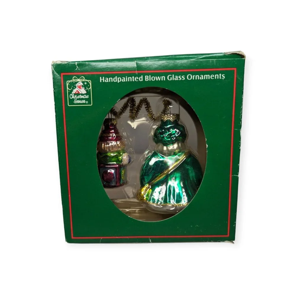 Christmas House Handpainted Blown Glass Ornaments
